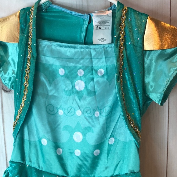 Shimmer & Shine Sparkling Teal Costume Gold accent Jumpsuit Girls Medium (7/8) - Picture 2 of 11
